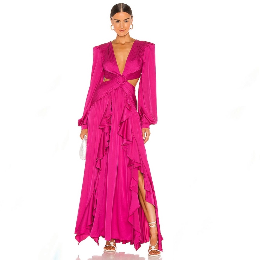 Patbo Plunge Cutout Gown in Hot Pink - Worn once!